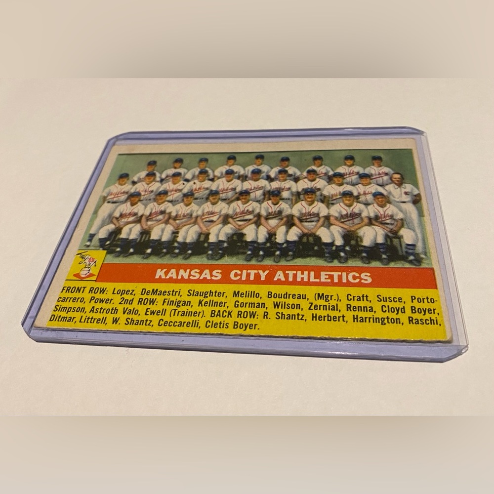 Kansas City Athletics 1956 Topps Baseball Card Vintage Collectible